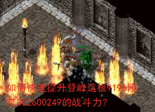 如何快速提升登峰造极9196段誉302600249的战斗力? 如何快速提升登峰造极9196段誉302600249的战斗力?