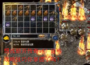 想找新开传奇sf?这些攻略技巧你掌握了吗? 想找新开传奇sf?这些攻略技巧你掌握了吗?