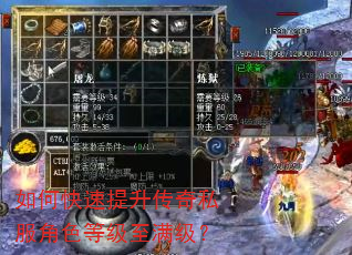 如何快速提升传奇私服角色等级至满级? 如何快速提升传奇私服角色等级至满级?